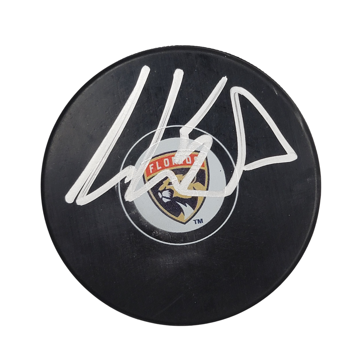 Aaron Ekblad Signed Florida Panthers Logo Hockey Puck - Beckett-Powers Sports Memorabilia