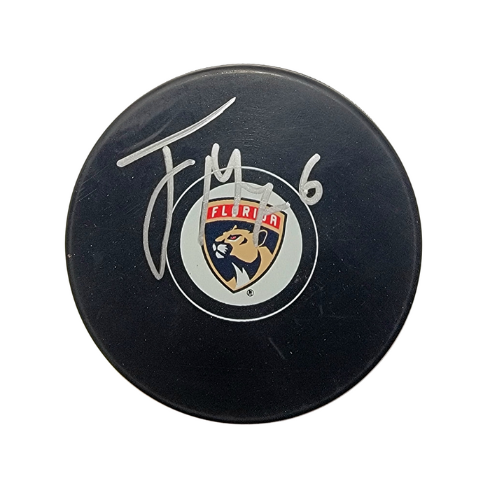 Jaycob Megna Signed Florida Panthers Logo Hockey Puck - Beckett-Powers Sports Memorabilia