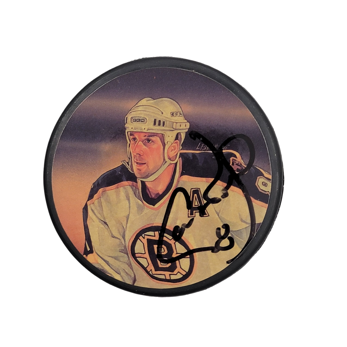 Cam Neely Signed Boston Bruins Photo Hockey Puck - Beckett-Powers Sports Memorabilia