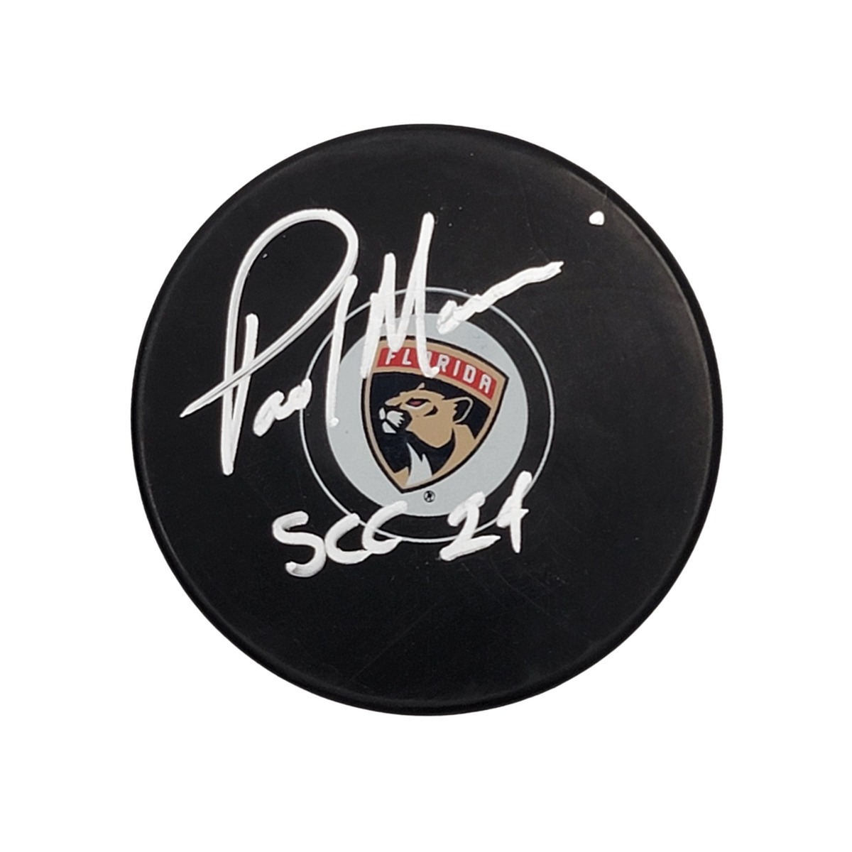 Paul Maurice Signed Florida Panthers Logo Puck W/ 24 SCC Beckett-Powers Sports Memorabilia