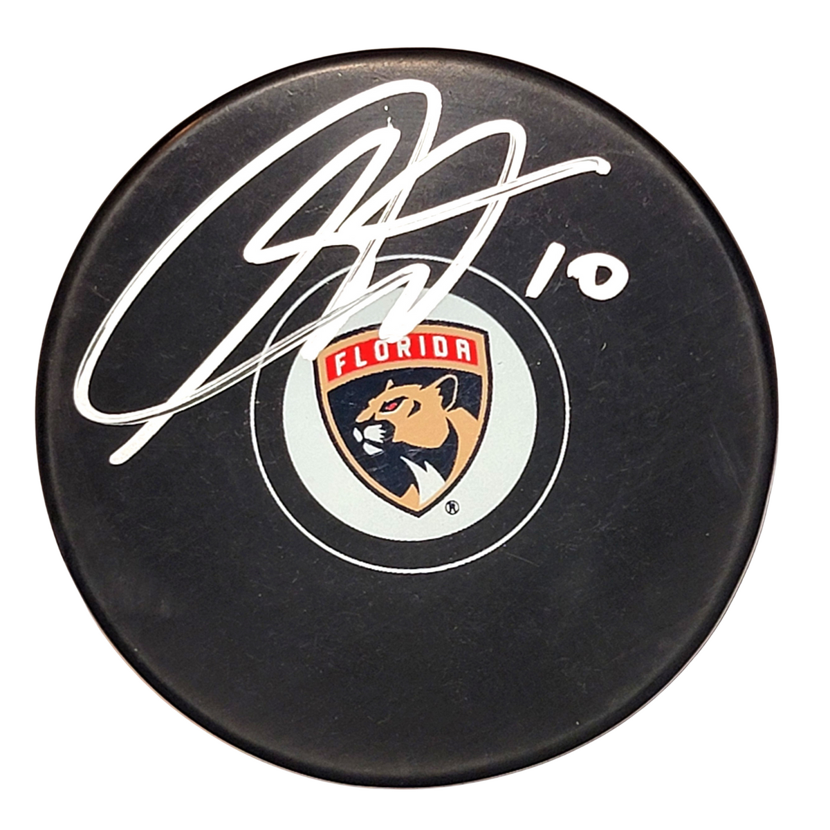 A.J. Greer Signed Florida Panthers Hockey Puck - Beckett-Powers Sports Memorabilia