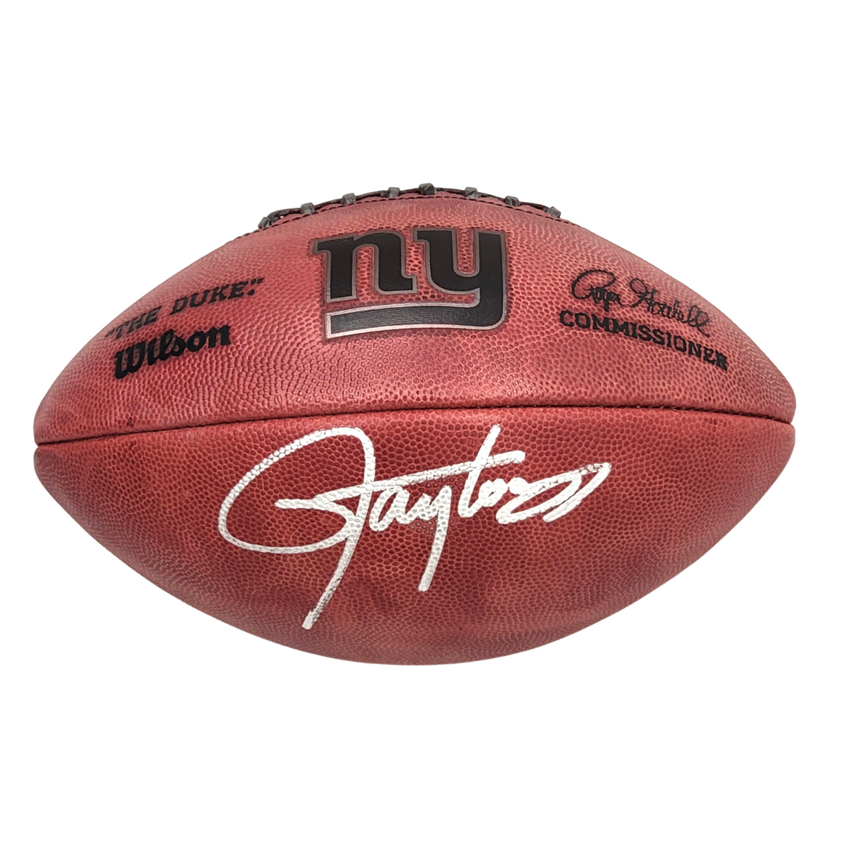 Lawrence Taylor Signed New York Giants The Duke NFL Metallic Football - Beckett-Powers Sports Memorabilia