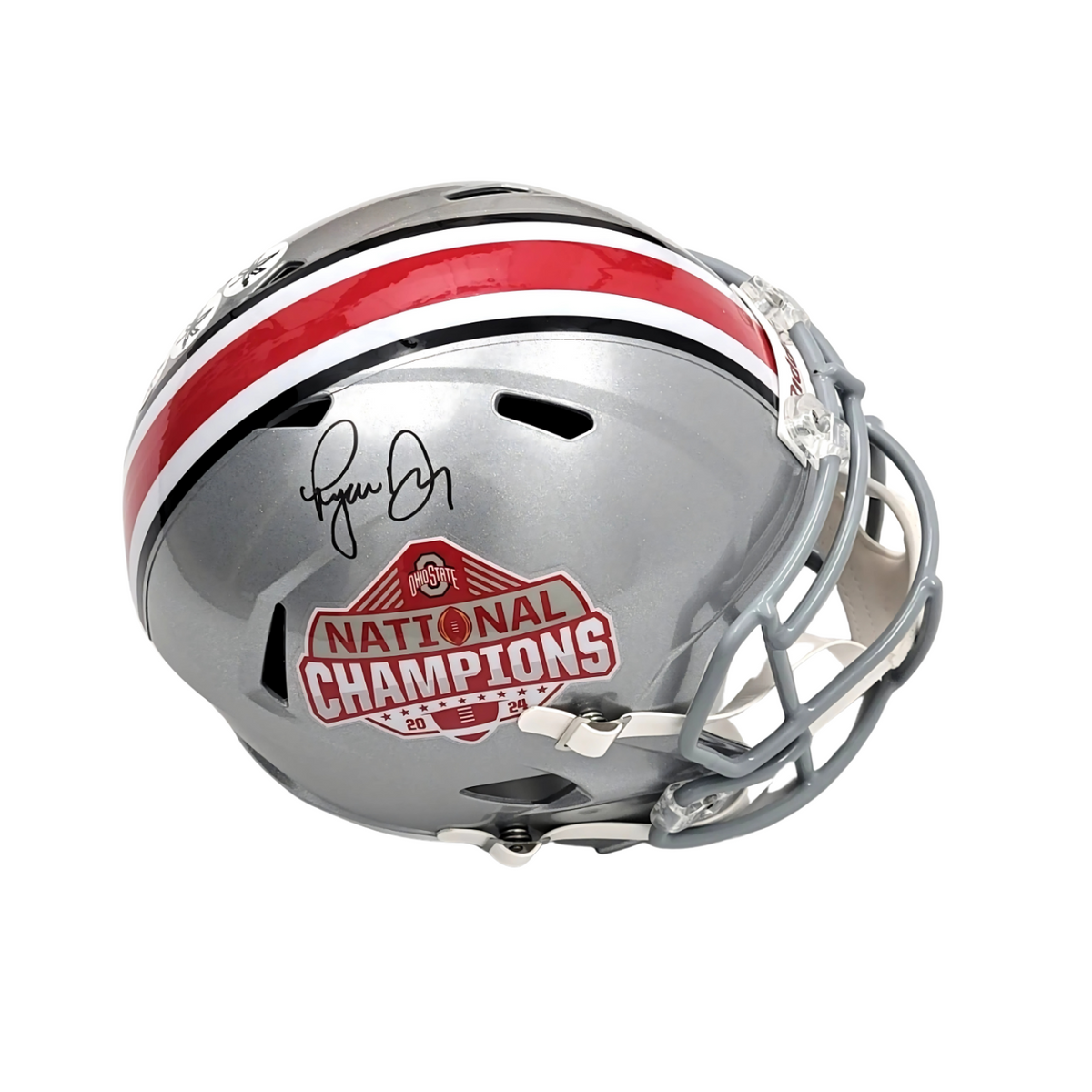 Ryan Day Signed Ohio State 2024 National Champions Replica Full Size Helmet - Beckett-Powers Sports Memorabilia