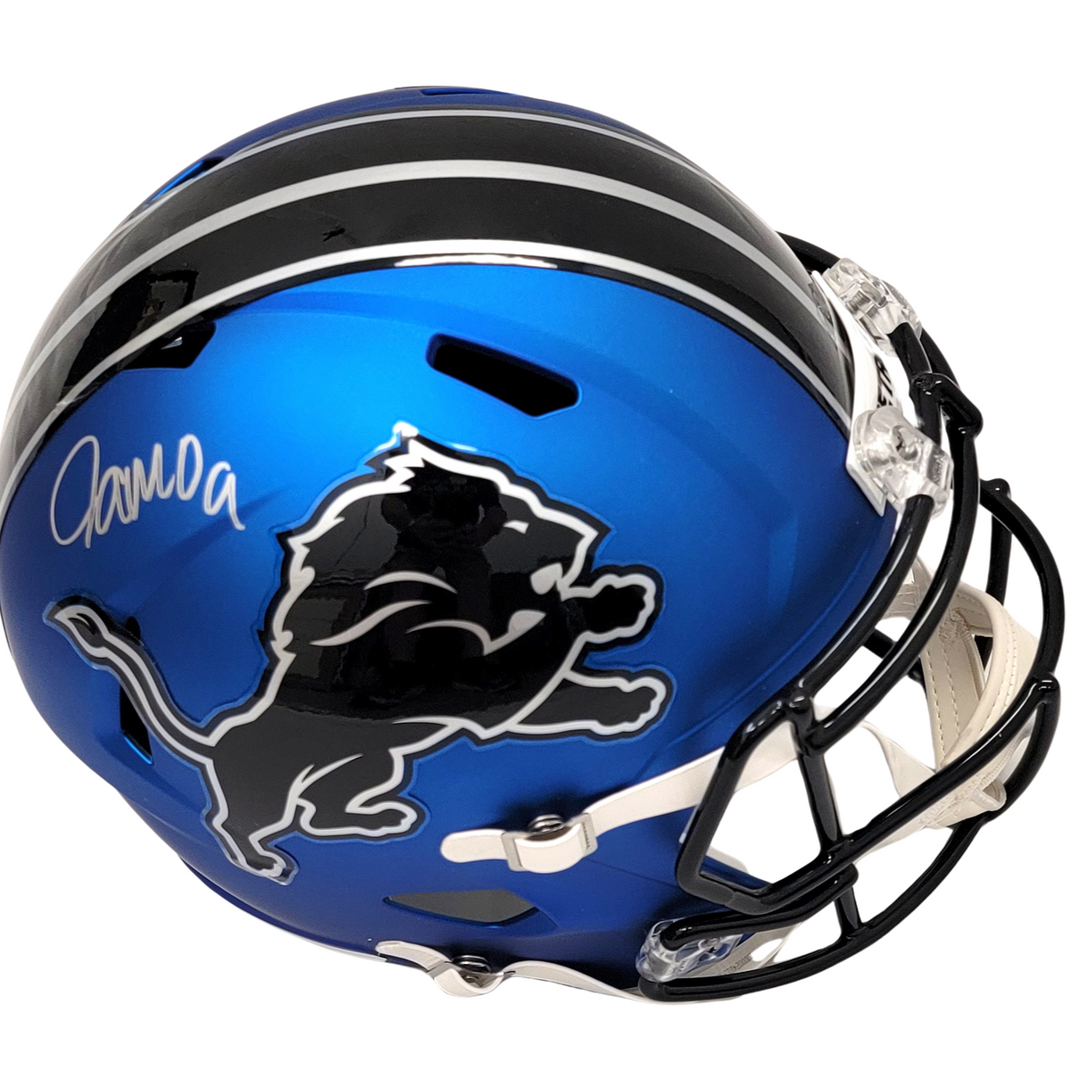 Jameson Williams Signed Detroit Lions 2024 ALT Riddell Replica Full Size Helmet - Beckett-Powers Sports Memorabilia