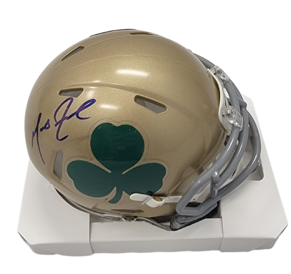 Marcus Freeman Signed Notre Dame Shamrock Mini Helmet - Beckett-Powers Sports Memorabilia