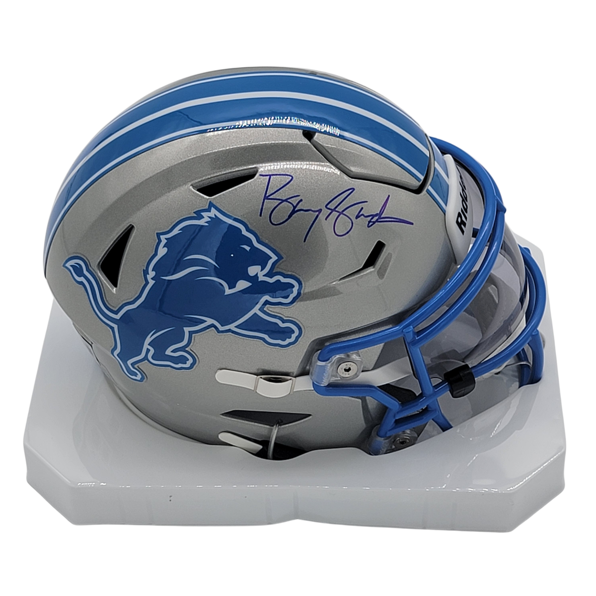 Barry Sanders Signed Detroit Lions MIDI Speed Flex Helmet - Beckett-Powers Sports Memorabilia