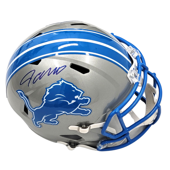 Jameson Williams Signed Detroit Lions 2024 Replica Full Size Helmet - Beckett-Powers Sports Memorabilia