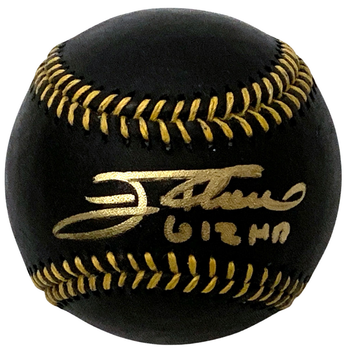 Jim Thome Signed Cleveland Indians White Sox Twins Phillies MLB Black Leather Baseball W/612 HR - Beckett-Powers Sports Memorabilia