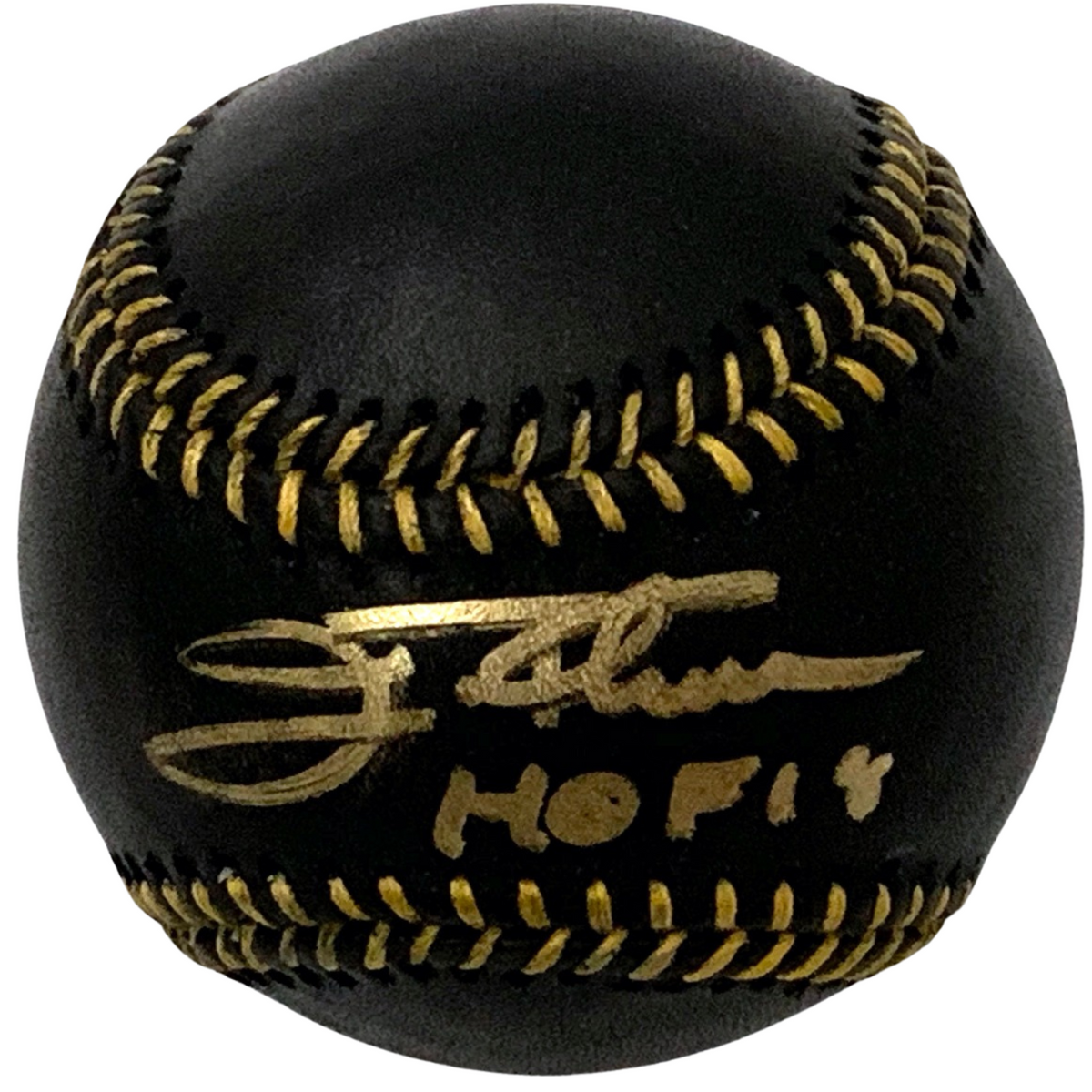 Jim Thome Autographed Cleveland Indians White Sox Twins Phillies MLB Black Leather Baseball W/HOF 18 Beckett Witnessed-Powers Sports Memorabilia