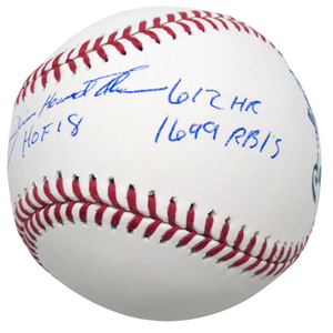 James (Jim) Howard Thome Autographed Cleveland Indians White Sox Twins Phillies Full Name MLB Baseball W/Career Stats Beckett Witnessed-Powers Sports Memorabilia