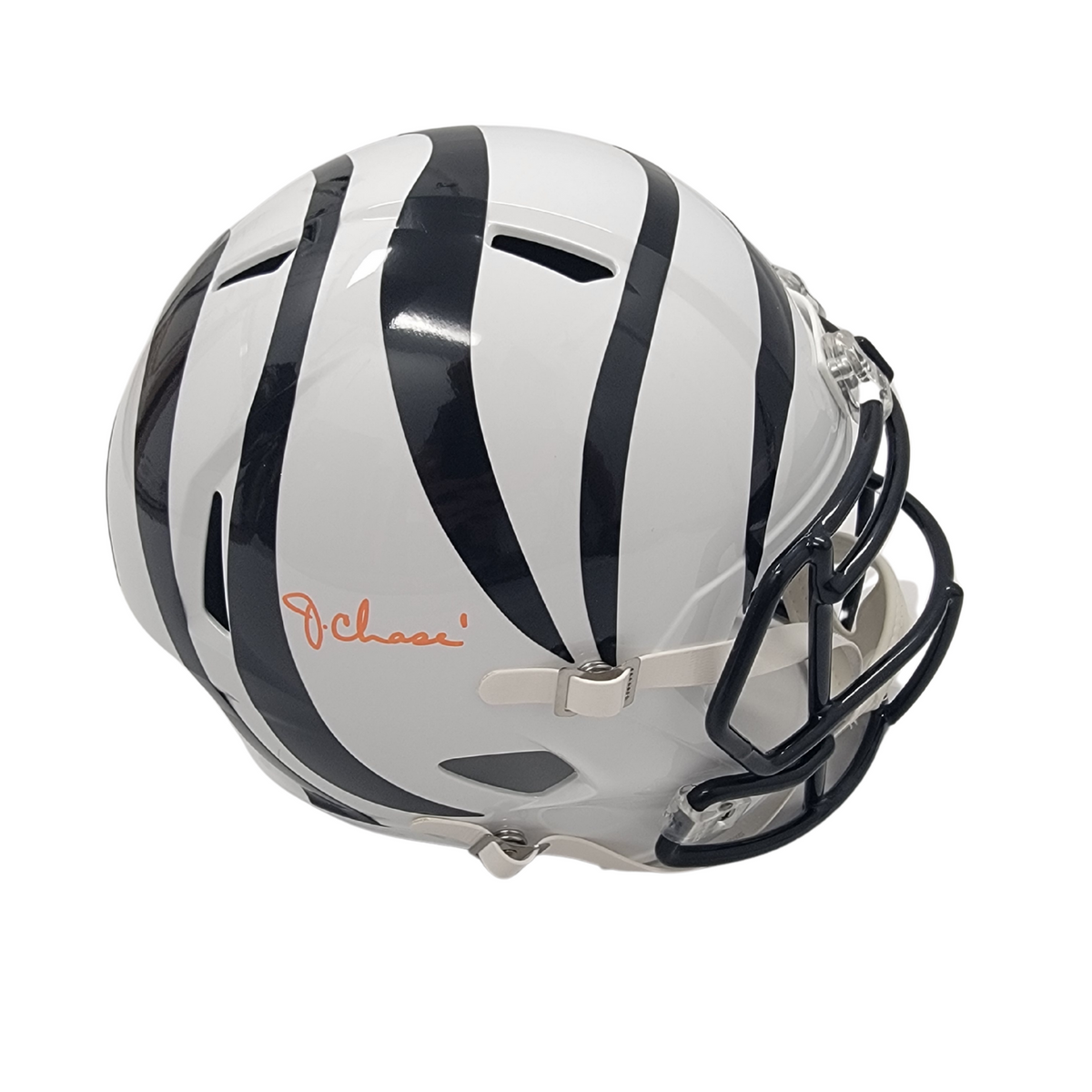 Ja'Marr Chase Signed Cincinnati Bengals 2022 White ALT Replica Full Size Helmet - Beckett Authenticated-Powers Sports Memorabilia