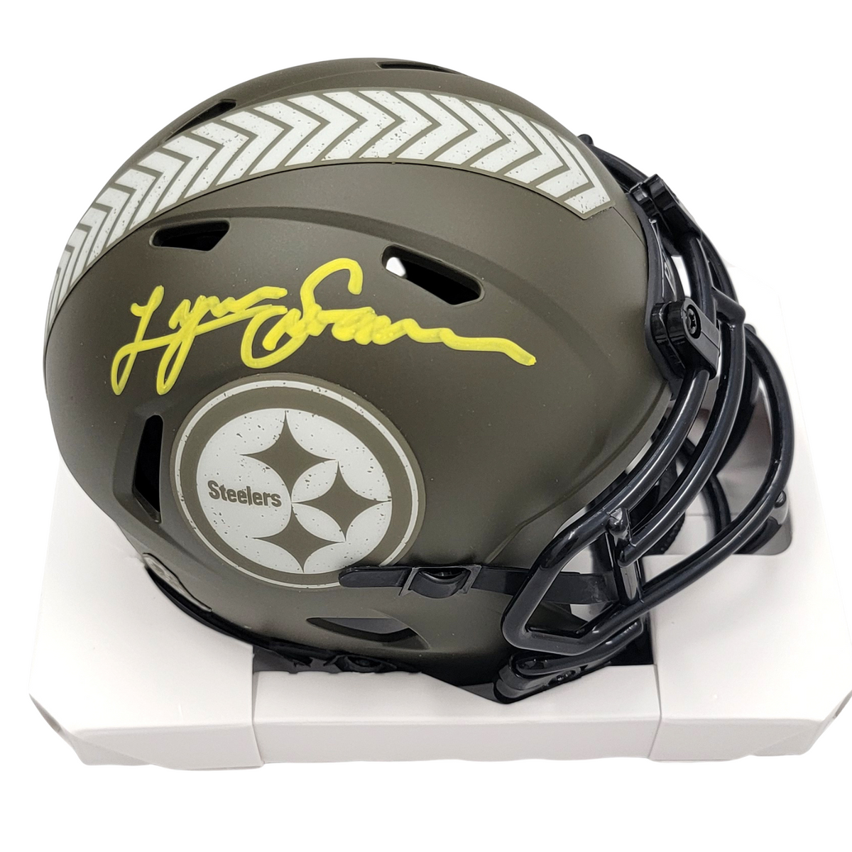 Lynn Swann Signed Pittsburgh Steelers STS Salute To Service Mini Helmet - Beckett-Powers Sports Memorabilia