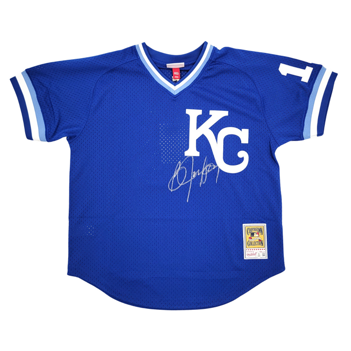 Bo Jackson Signed Kansas City Royals M&N Authentic Batting Practice Jersey - Beckett-Powers Sports Memorabilia