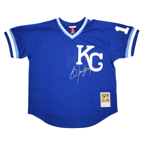 Bo Jackson Signed Kansas City Royals M&N Authentic Batting Practice Jersey - Beckett-Powers Sports Memorabilia