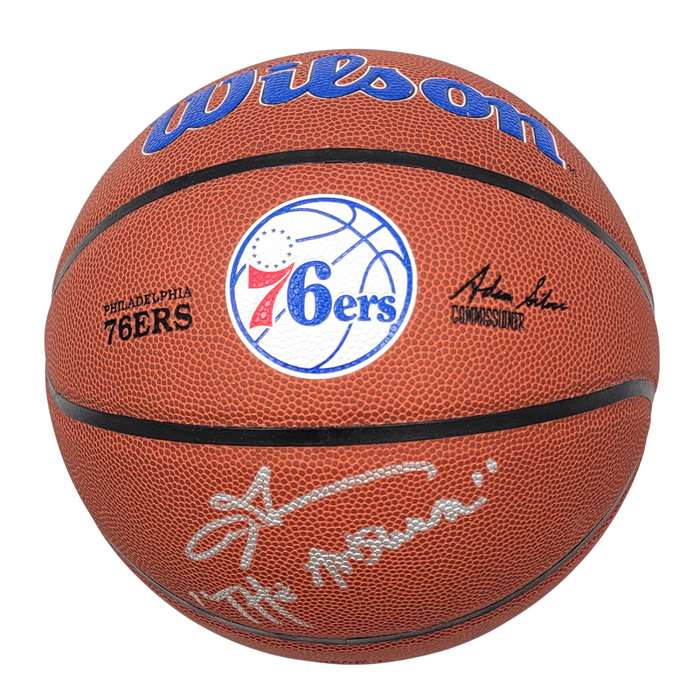 Allen Iverson Signed Philadelphia 76ers Wilson Logo NBA Basketball W/ The Answer - Beckett-Powers Sports Memorabilia