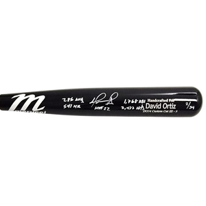 David Ortiz Autographed Boston Red Sox Marucci LTD ED Game Model Bat W/ HOF 22 and Career Stats Beckett Witnessed-Powers Sports Memorabilia