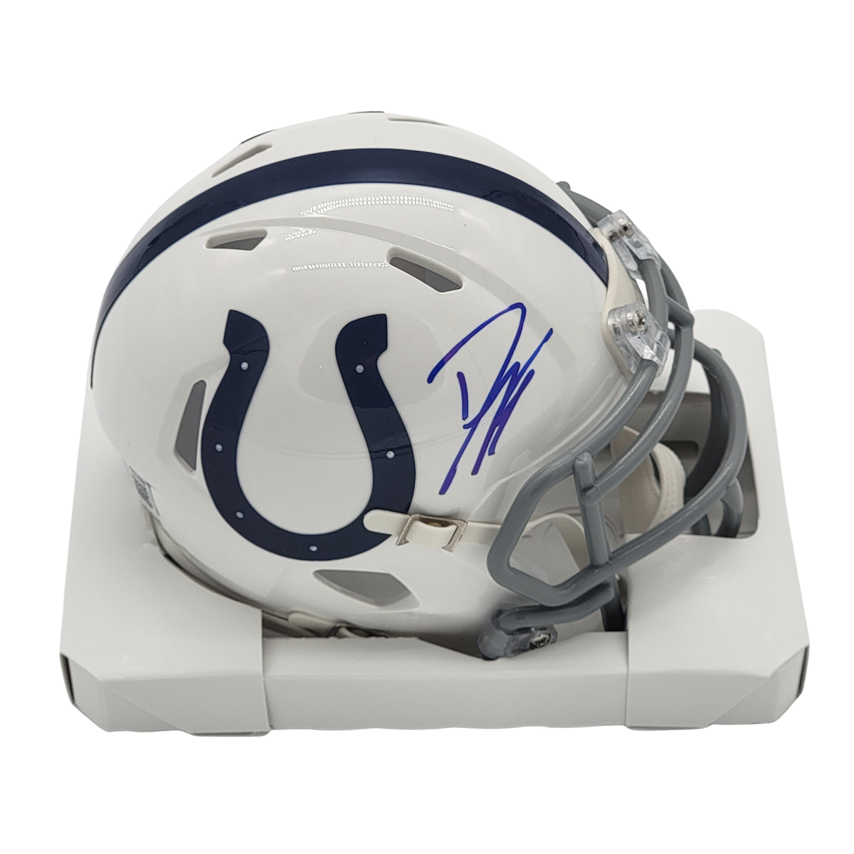 Dwight Freeney Signed Indianapolis Colts 2004-19 T/B Mini Helmet - Beckett-Powers Sports Memorabilia