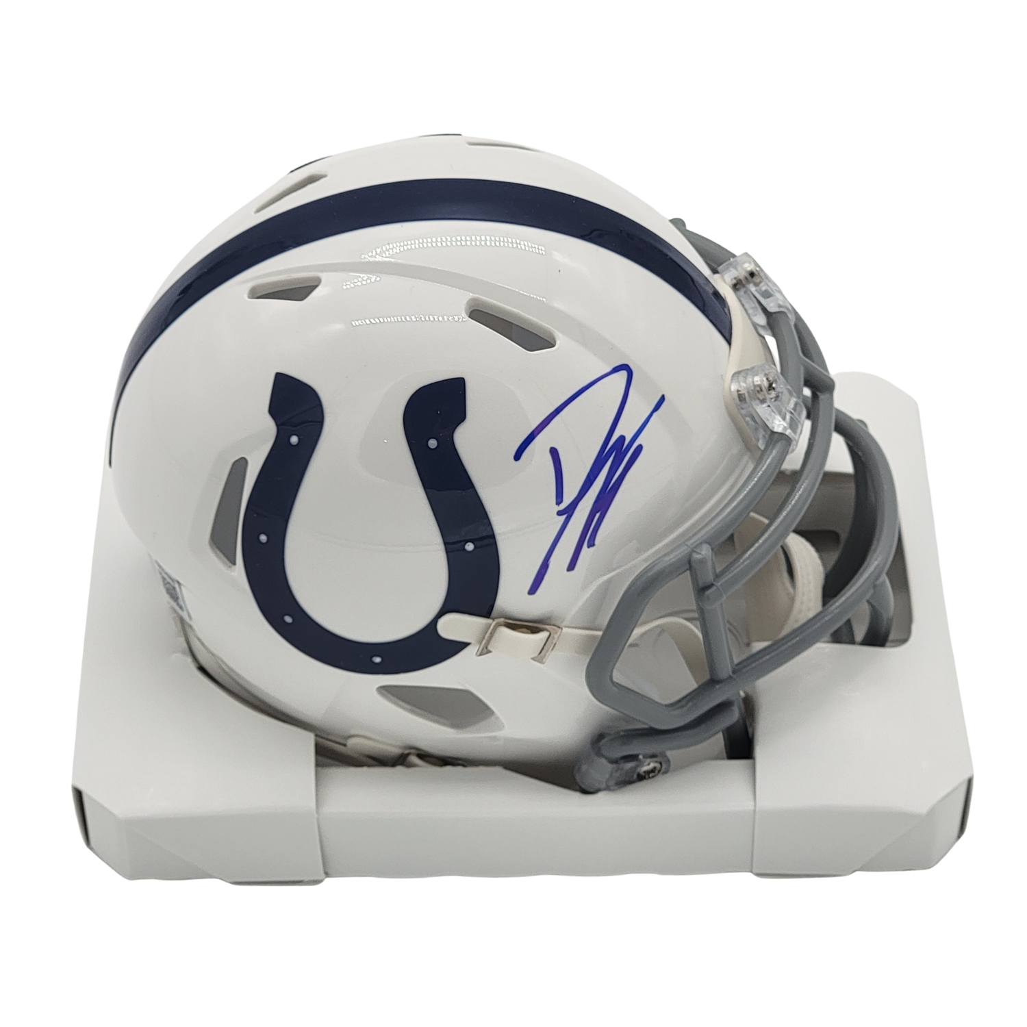 Dwight Freeney Signed Indianapolis Colts 2004-19 T/B Mini Helmet - Beckett-Powers Sports Memorabilia