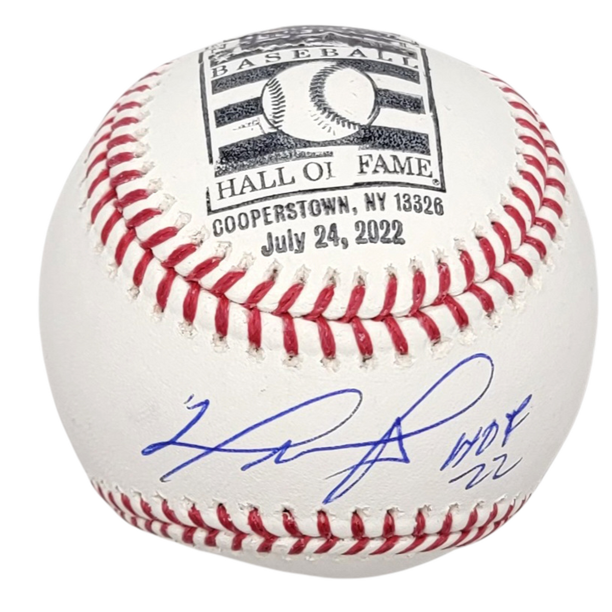 David Ortiz Autographed Boston Red Sox MLB Baseball W/ HOF 22 Stamp and Induction Day Postmark Beckett Witnessed-Powers Sports Memorabilia