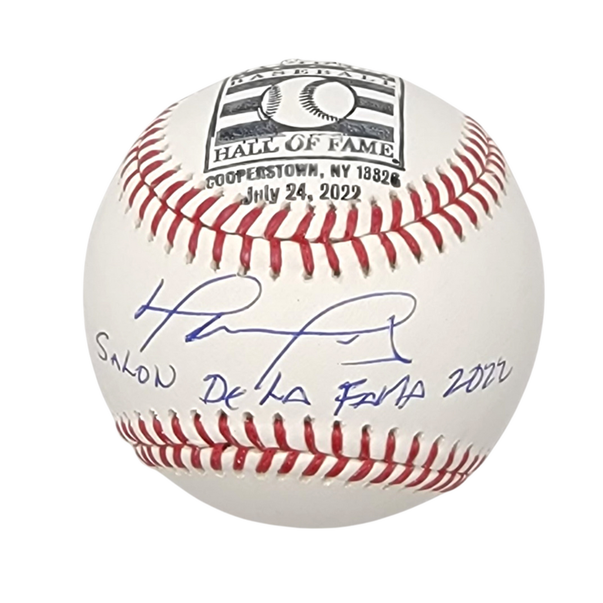 David Ortiz Autographed Boston Red Sox LTD ED MLB Baseball W/ Salon De Le Fama 2022 Stamp and Induction Day Postmark Beckett Witnessed-Powers Sports Memorabilia