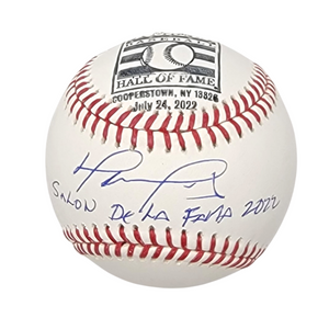 David Ortiz Autographed Boston Red Sox LTD ED MLB Baseball W/ Salon De Le Fama 2022 Stamp and Induction Day Postmark Beckett Witnessed-Powers Sports Memorabilia