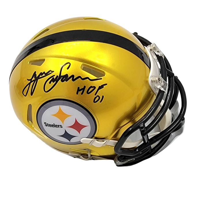 Lynn Swann Signed Pittsburgh Steelers Riddell Flash Mini Helmet W/ HOF 01 Beckett Witness-Powers Sports Memorabilia