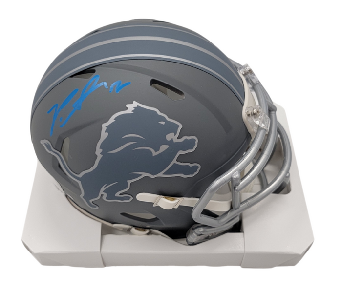 Penei Sewell Signed Detroit Lions Slate Mini Helmet - Beckett-Powers Sports Memorabilia