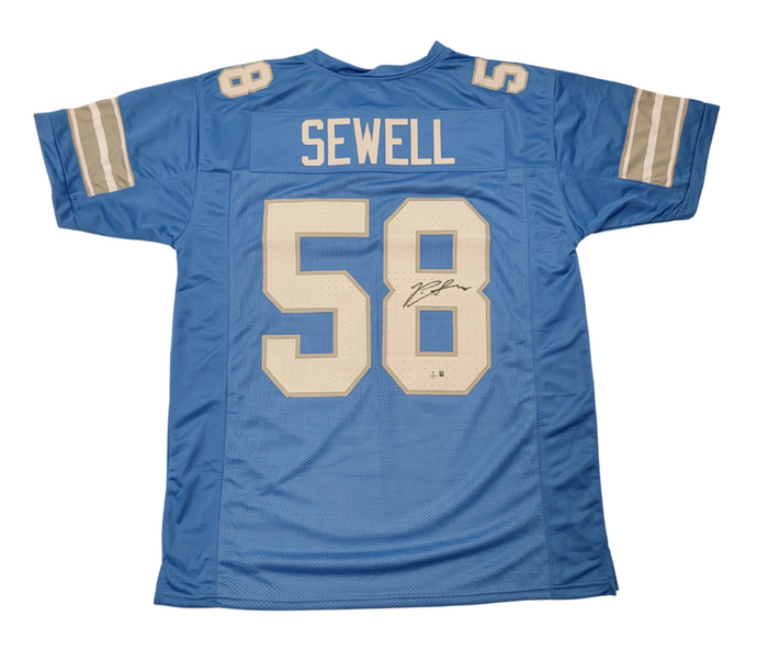 Penei Sewell Signed Detroit Lions 2024 Blue Pro Style Jersey - Beckett-Powers Sports Memorabilia