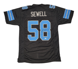 Penei Sewell Signed Detroit Lions 2024 Black ALT Pro Style Jersey - Beckett-Powers Sports Memorabilia