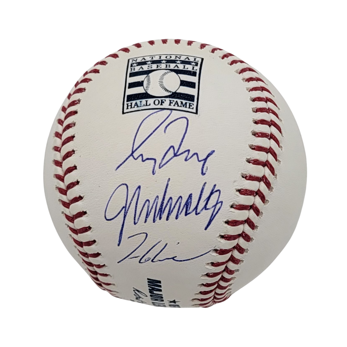 Greg Maddux John Smoltz Tom Glavine Signed Hall Of Fame Baseball - Beckett-Powers Sports Memorabilia