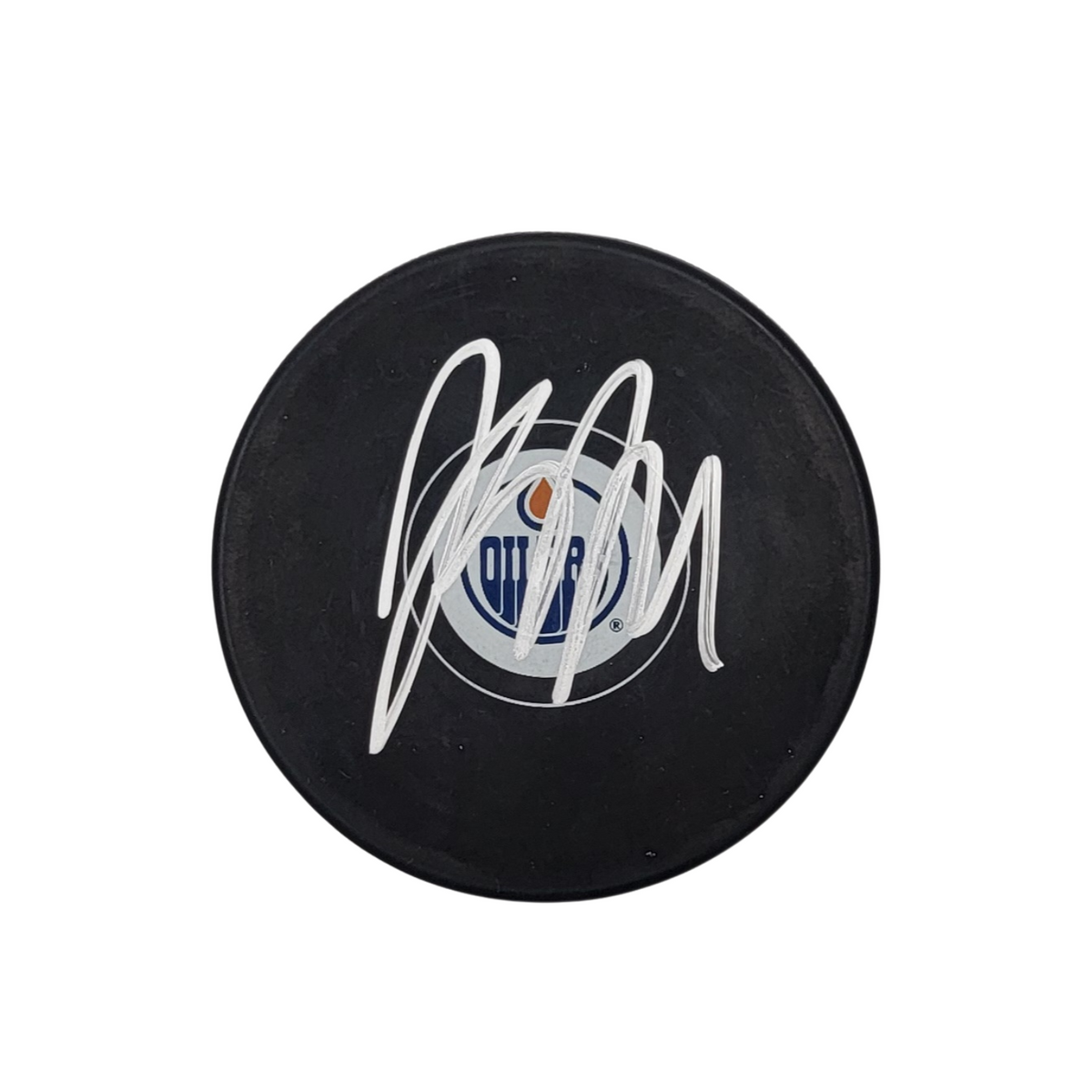 Jeff Skinner Signed Edmonton Oilers Logo Hockey Puck Beckett-Powers Sports Memorabilia