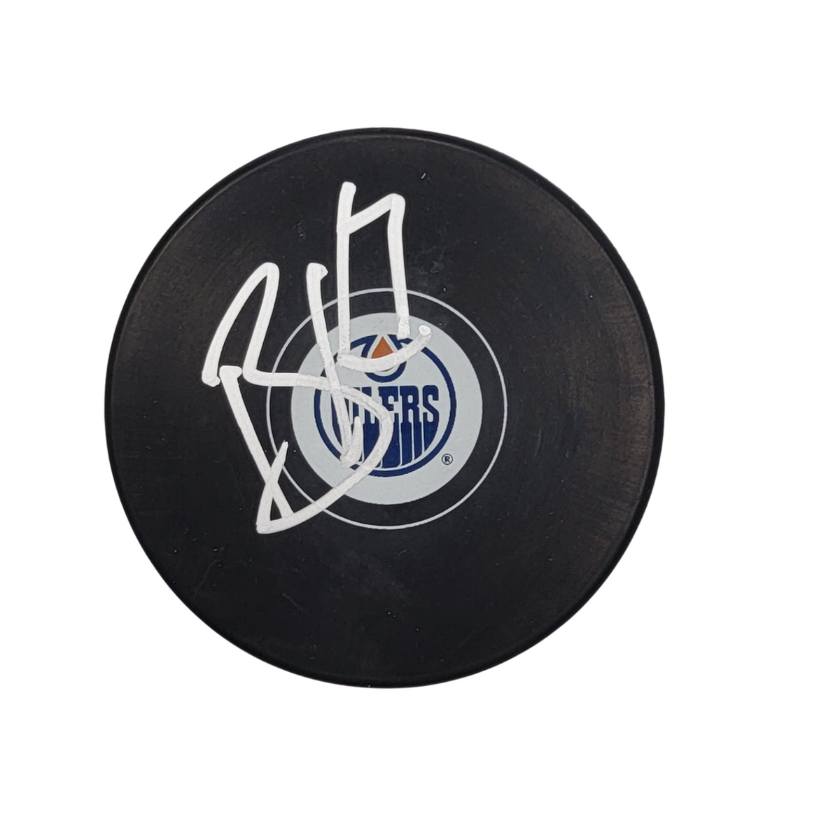 Brett Kulak Signed Edmonton Oilers Logo Hockey Puck Beckett-Powers Sports Memorabilia