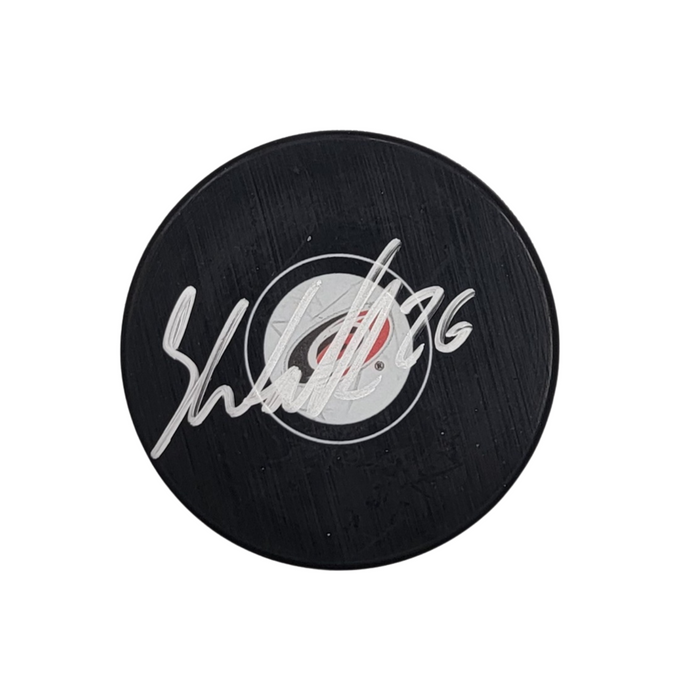 Sean Walker Signed Carolina Hurricanes Logo Hockey Puck Beckett-Powers Sports Memorabilia
