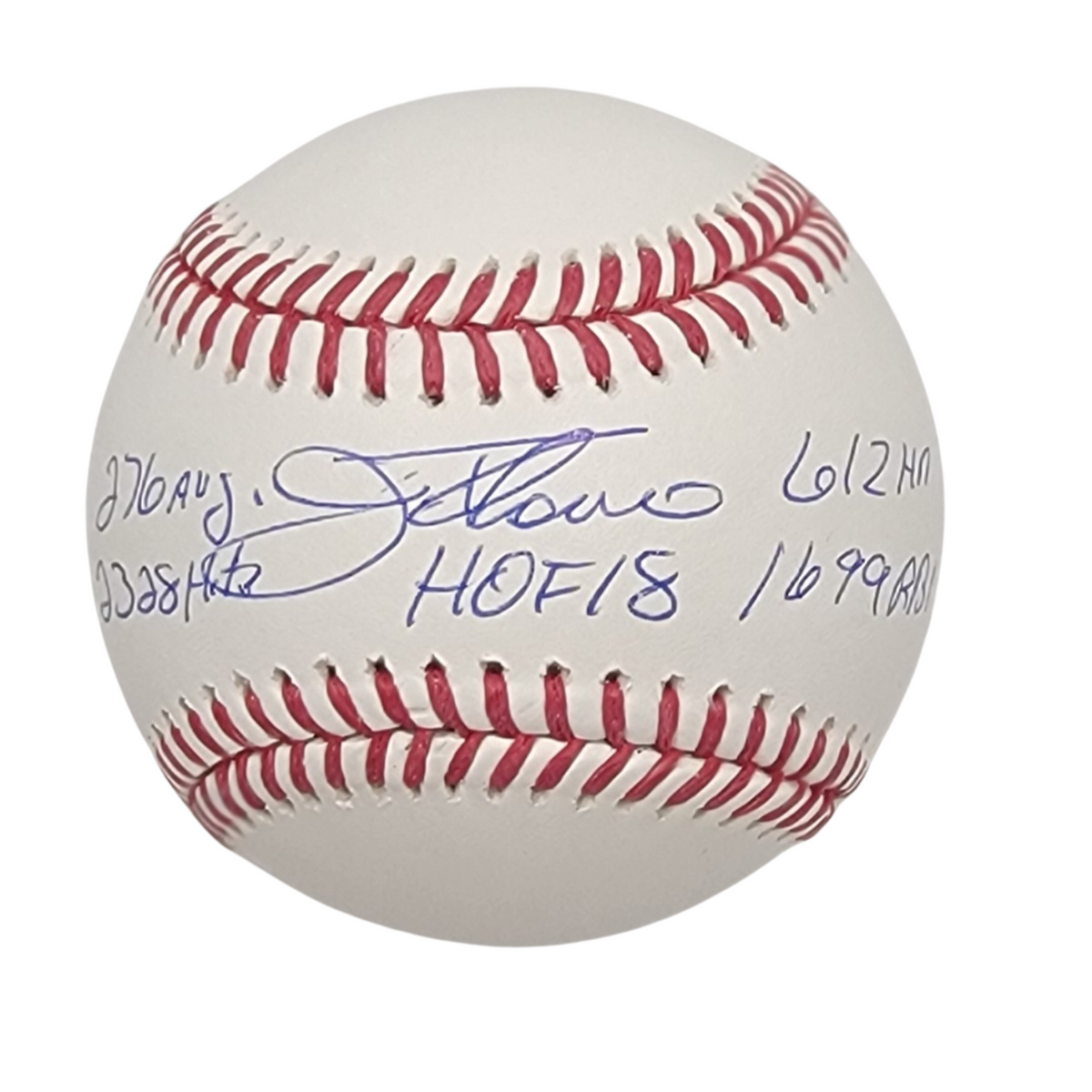 Jim Thome Signed Indians Major League Baseball W/ Career Stats - Beckett-Powers Sports Memorabilia