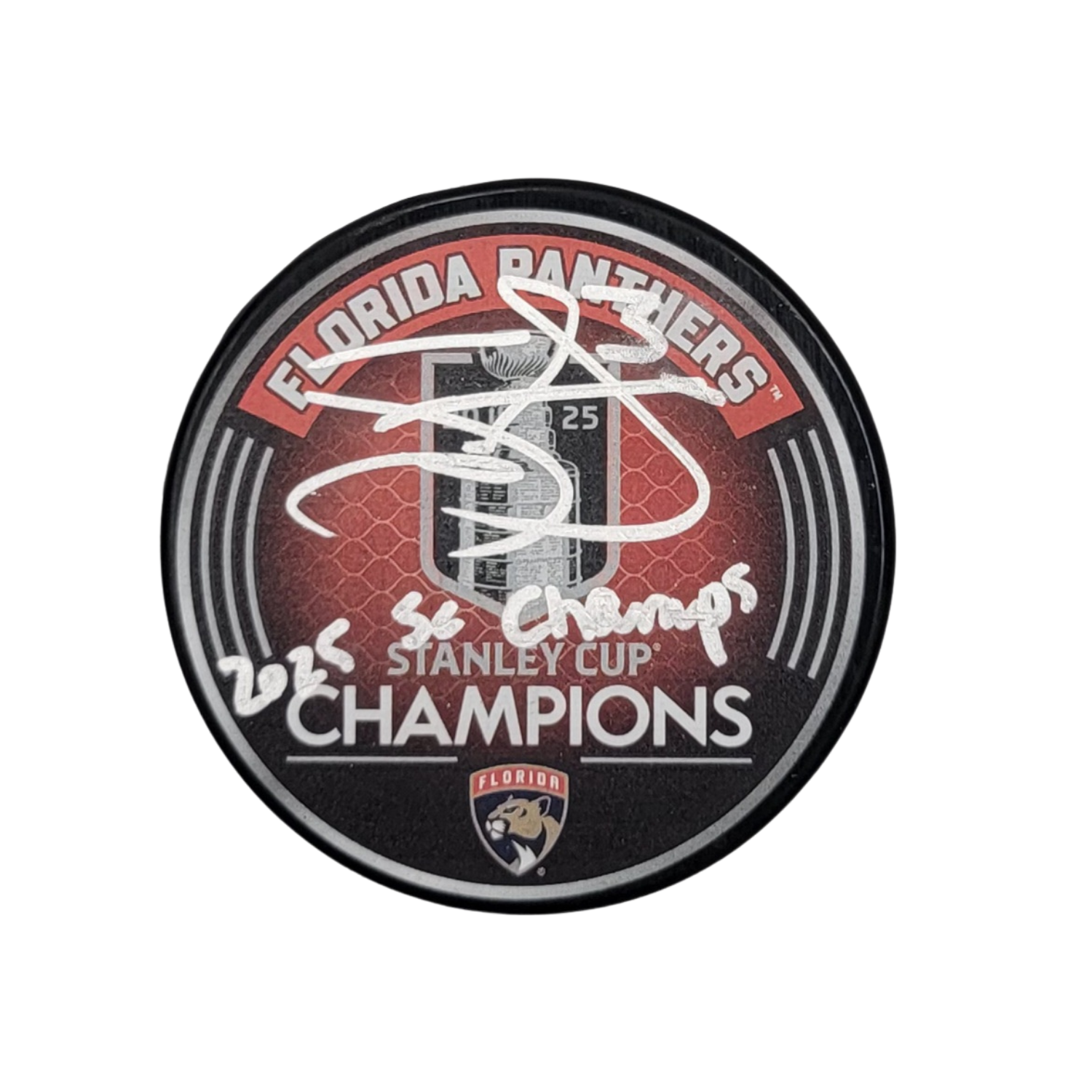 Seth Jones Signed Florida Panthers 2025 Stanley Cup Champions Puck W/ 2025 SC Champs JSA-Powers Sports Memorabilia