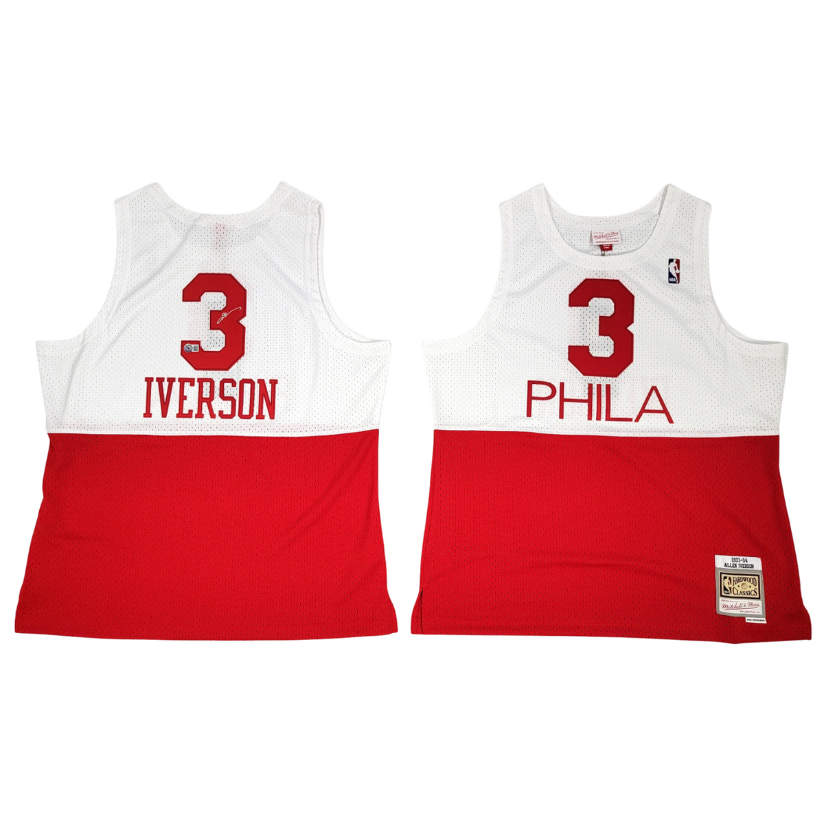 Allen Iverson Autographed Philadelphia 76ers Mitchell & Ness 2003-2004 Swingman Jersey Beckett Witnessed-Powers Sports Memorabilia