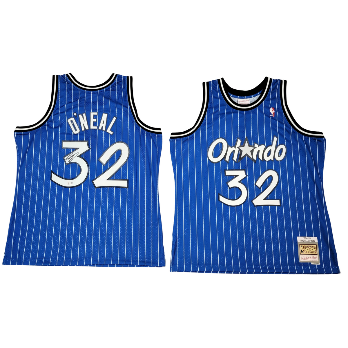 Shaquille O'Neal Autographed Orlando Magic Blue 1994-95 Mitchell & Ness Swingman Jersey Beckett Witnessed-Powers Sports Memorabilia