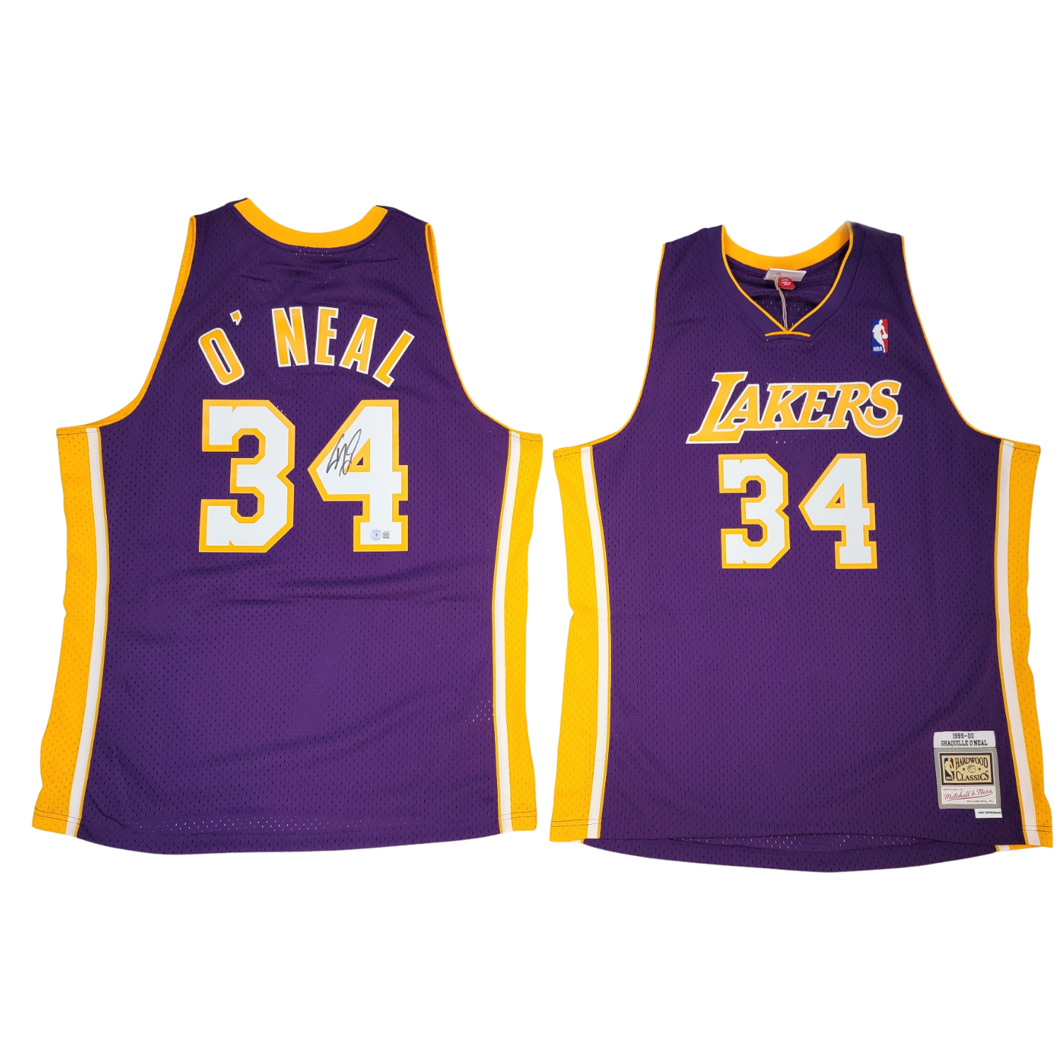 Shaquille O'Neal Signed Los Angeles Lakers Purple 1999-00 Mitchell & Ness Swingman Jersey - Beckett-Powers Sports Memorabilia