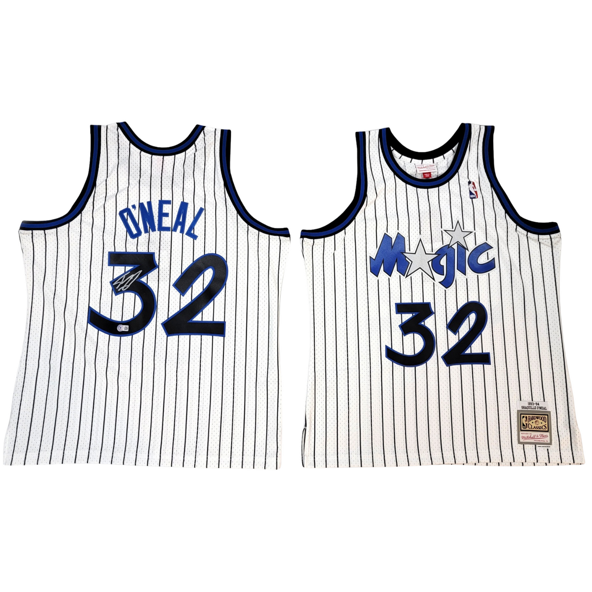 Shaquille O'Neal Autographed Orlando Magic White 1993-94 Mitchell & Ness Swingman Jersey Beckett Witnessed-Powers Sports Memorabilia