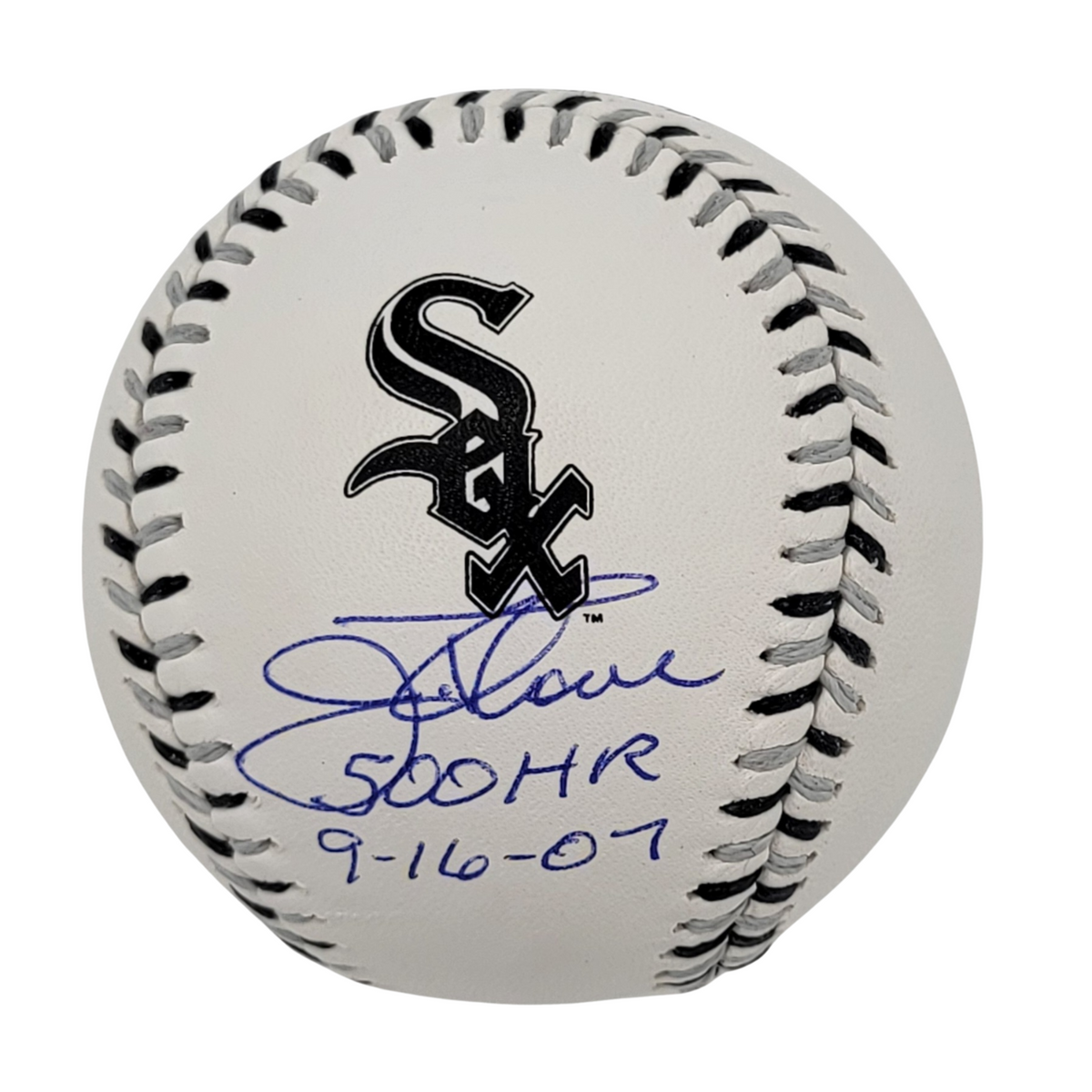 Jim Thome Signed Chicago White Sox Logo MLB Baseball W/ 500 HR 9-16-07 Beckett-Powers Sports Memorabilia