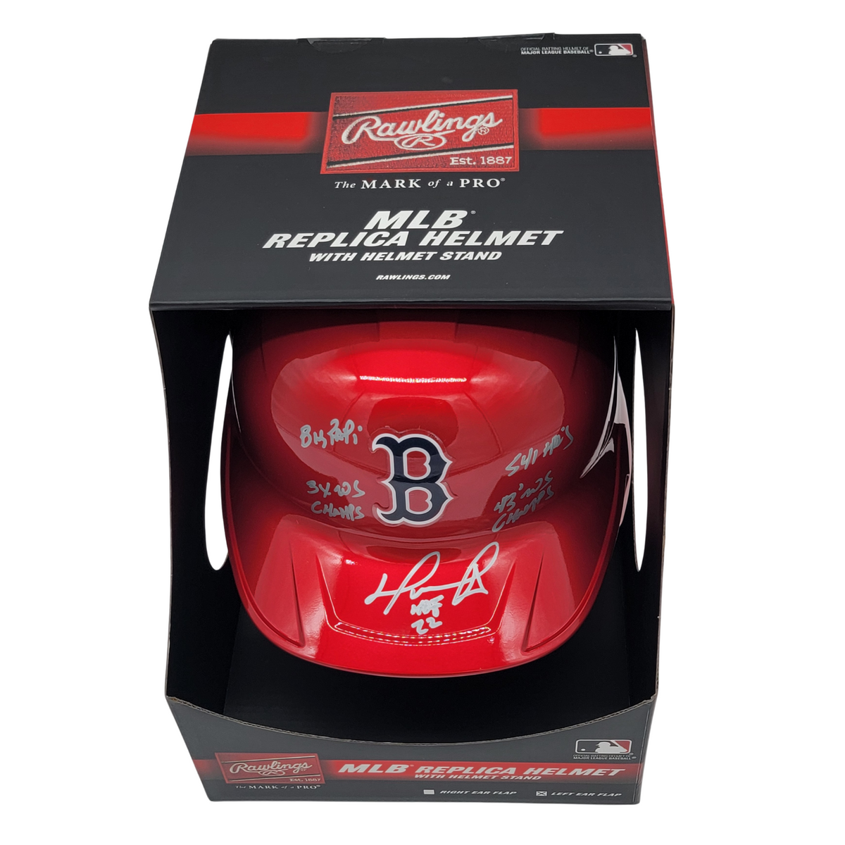 David Ortiz Signed Boston Red Sox LTD ED Replica Batting Helmet W/ 5 INSC Beckett-Powers Sports Memorabilia