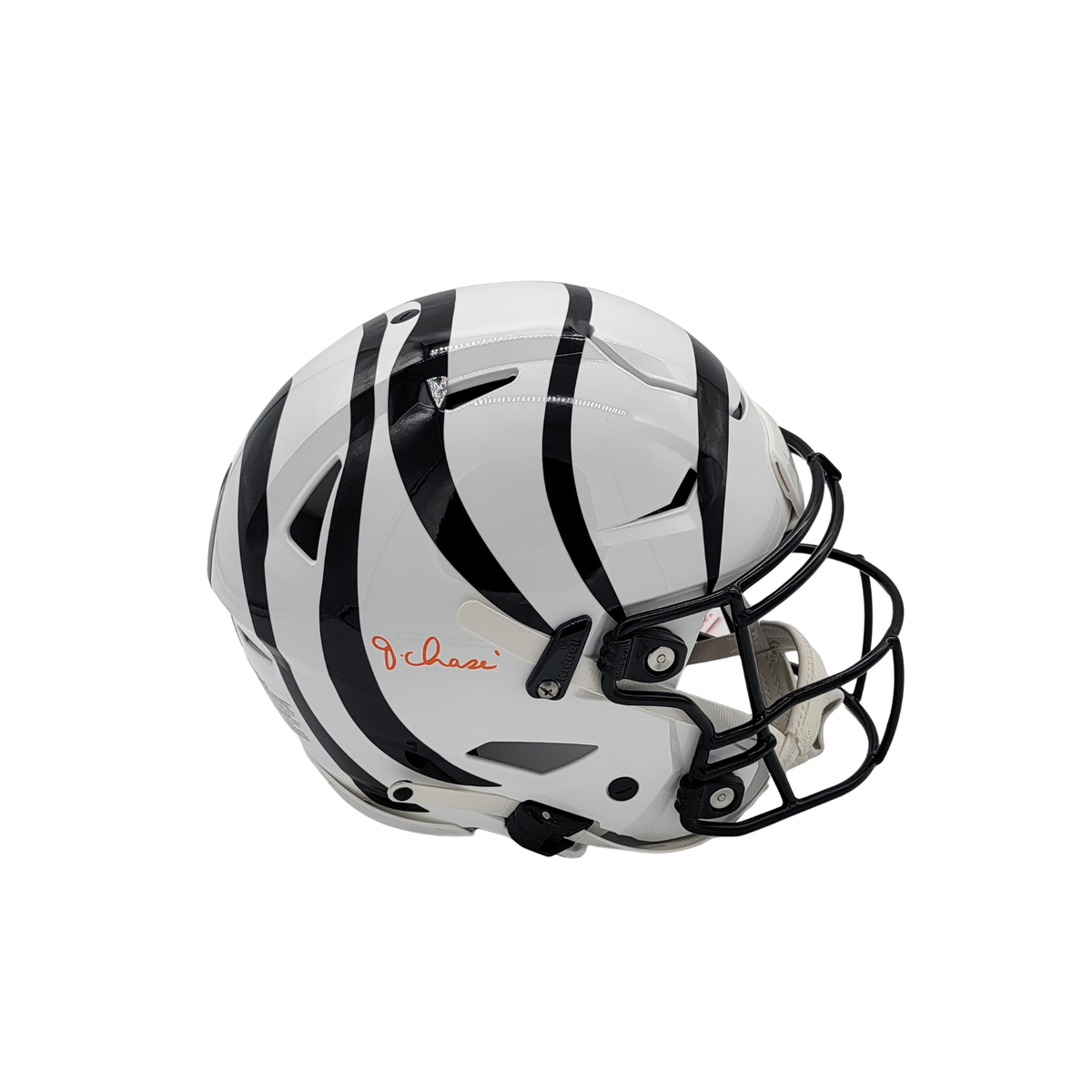 Ja'Marr Chase Signed Cincinnati Bengals White ALT Speed Flex Full Size Helmet - Beckett-Powers Sports Memorabilia