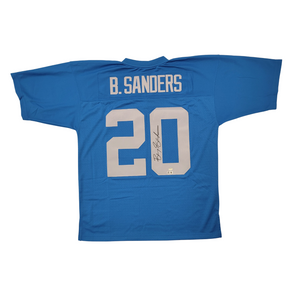 Barry Sanders Signed Detroit Lions 1994 Mitchell & Ness Throwback Blue Jersey Beckett-Powers Sports Memorabilia