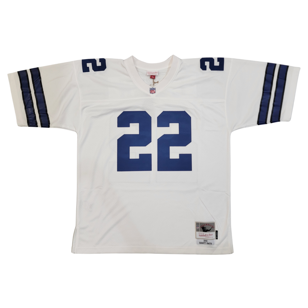 Emmitt Smith Signed Dallas Cowboys Mitchell & Ness White Jersey Beckett-Powers Sports Memorabilia