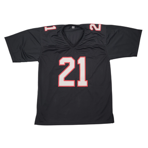 Deion Sanders Signed Atlanta Falcons Pro Style Black Jersey Beckett-Powers Sports Memorabilia