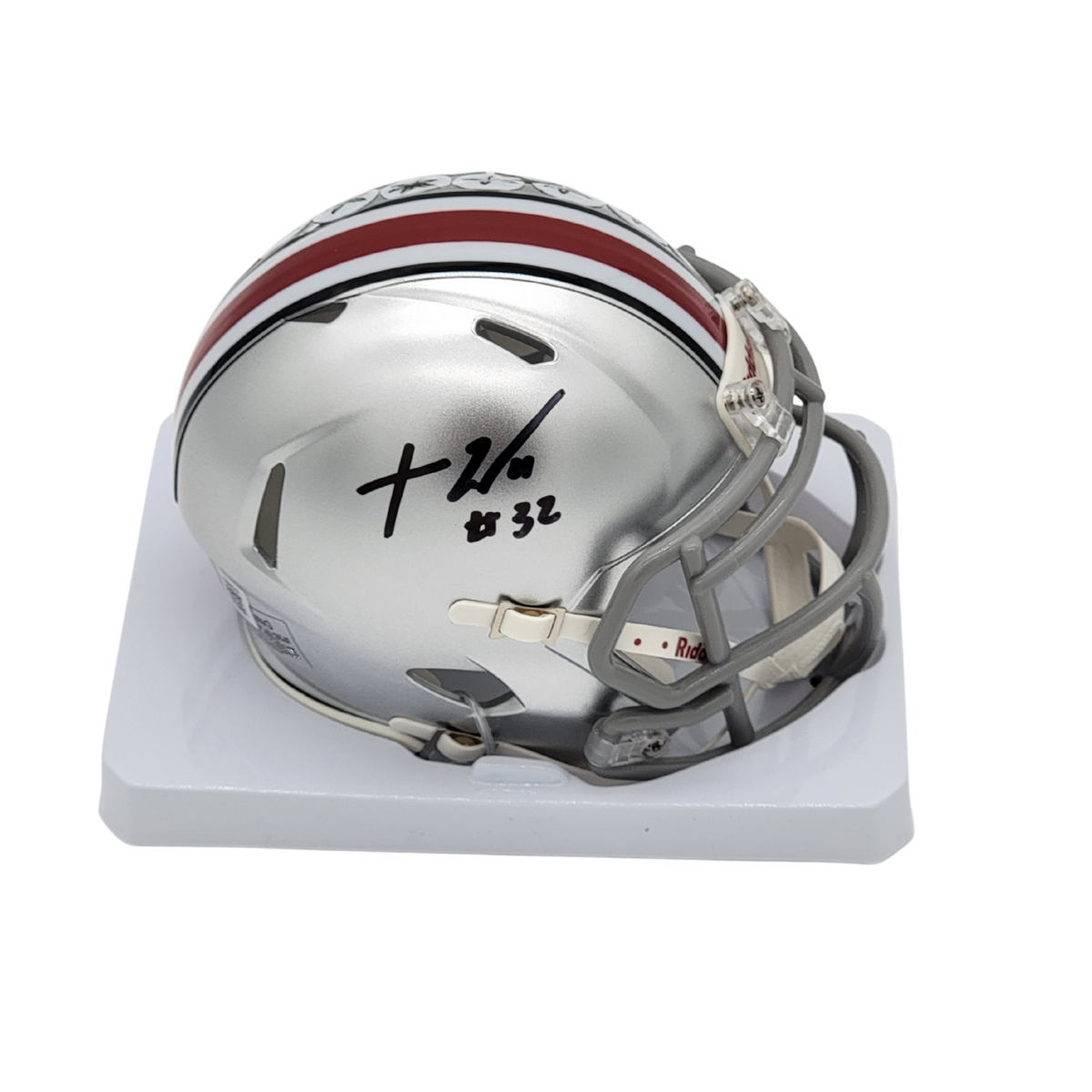 TreVeyon Henderson Signed Ohio State Mini Helmet - Beckett-Powers Sports Memorabilia