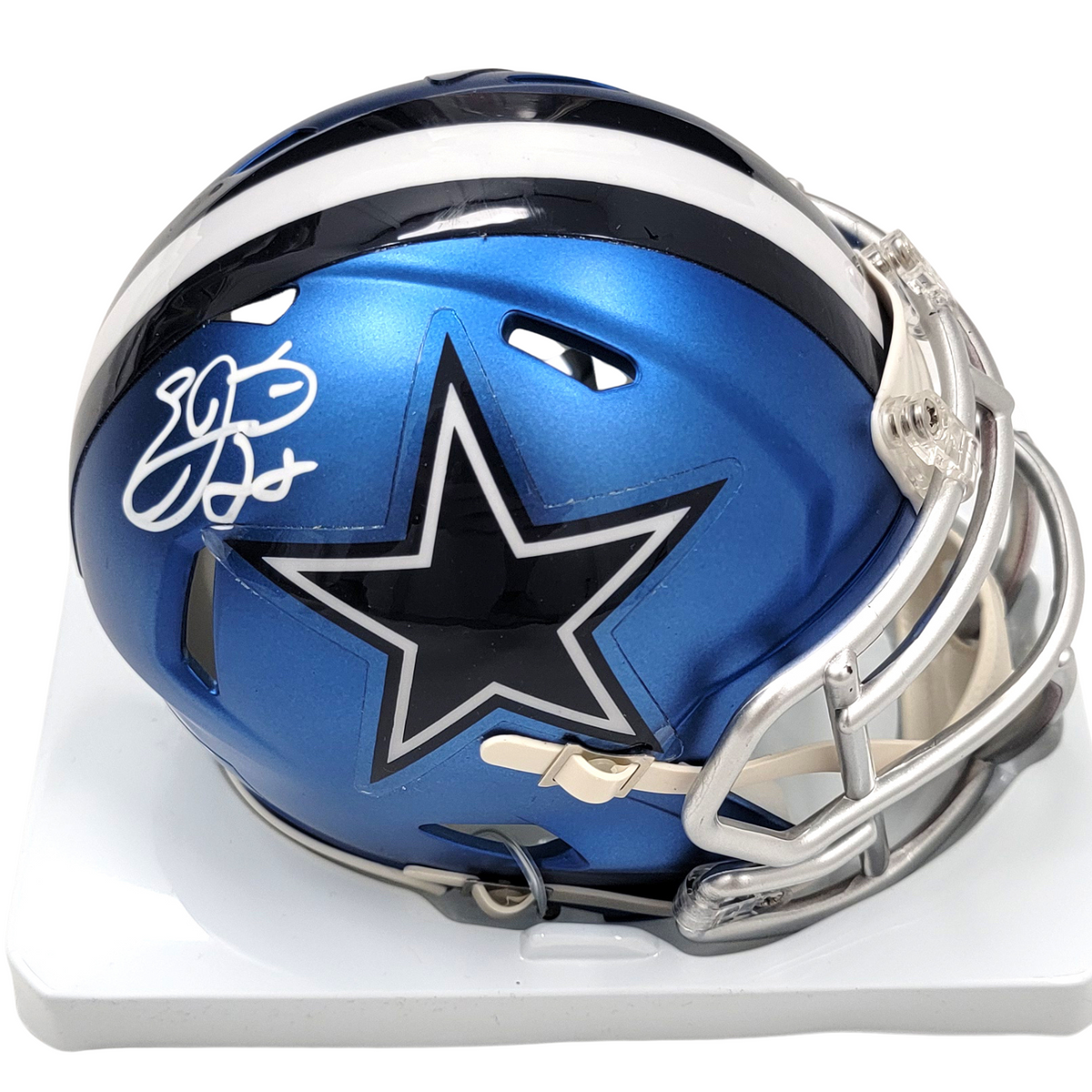 Emmitt Smith Signed Dallas Cowboys Blaze Mini Helmet Beckett-Powers Sports Memorabilia