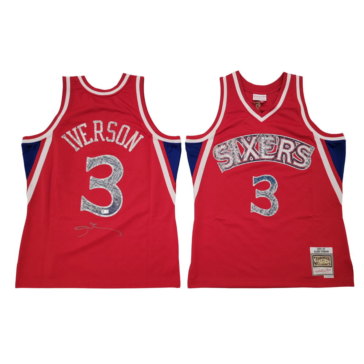 Allen Iverson Signed Philadelphia 76ers Red 1996/1997 Mitchell & Ness Jersey Beckett-Powers Sports Memorabilia