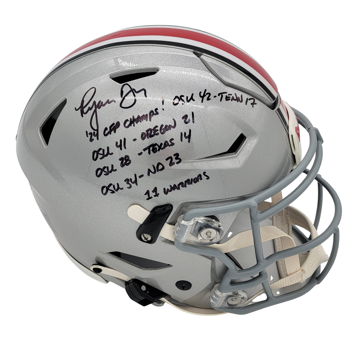 Ryan Day Signed Ohio State Speed Flex Full Size Helmet LTD ED '24 CFP Champs - Beckett-Powers Sports Memorabilia