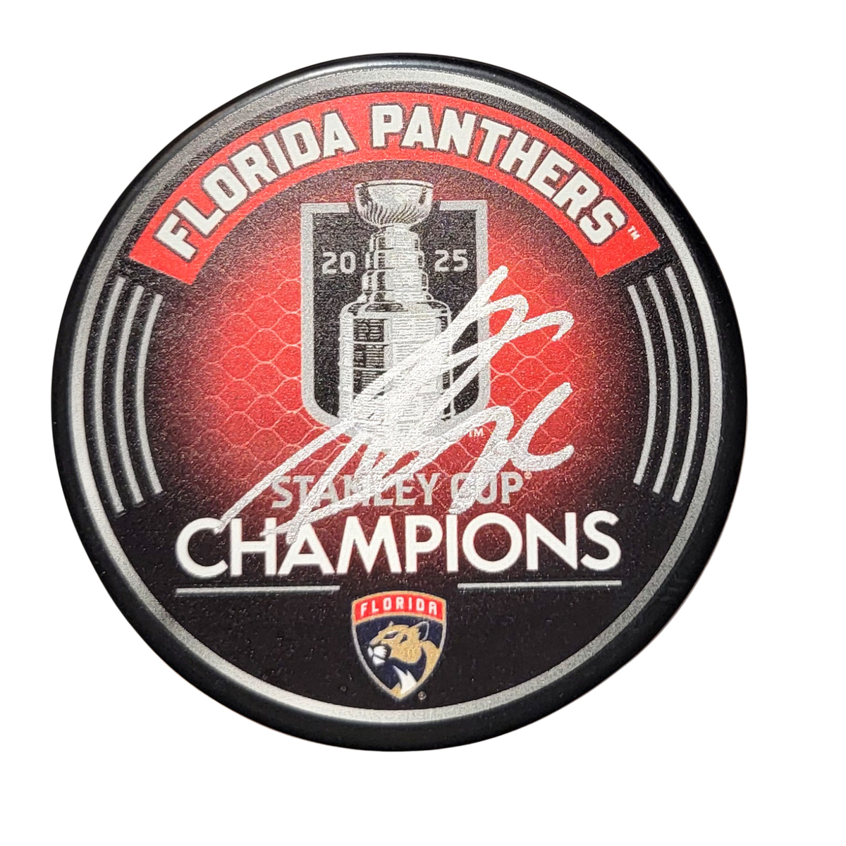 Sergei Bobrovsky Signed Florida Panthers 2025 Stanley Cup Champions Puck Beckett-Powers Sports Memorabilia
